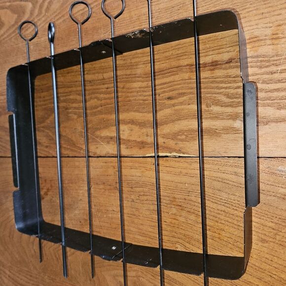 Kabob Rack and Skewers Black Non Stick Xylan Finish 14" Charcoal Companion - Picture 3 of 4